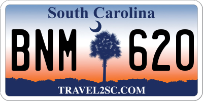 SC license plate BNM620