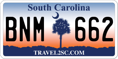SC license plate BNM662