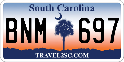 SC license plate BNM697