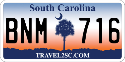 SC license plate BNM716