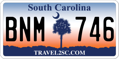 SC license plate BNM746