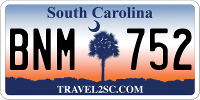 SC license plate BNM752
