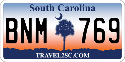 SC license plate BNM769