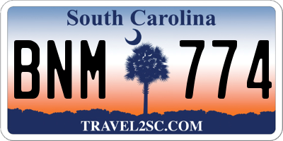 SC license plate BNM774
