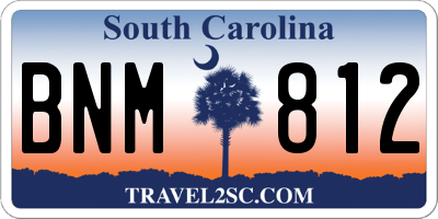 SC license plate BNM812
