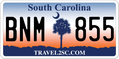 SC license plate BNM855