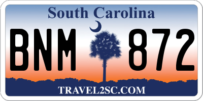 SC license plate BNM872