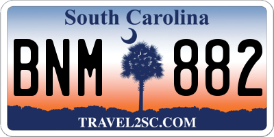 SC license plate BNM882