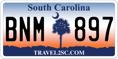 SC license plate BNM897