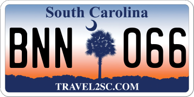 SC license plate BNN066
