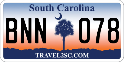 SC license plate BNN078