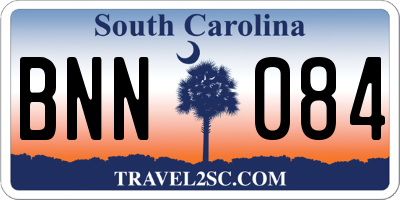 SC license plate BNN084