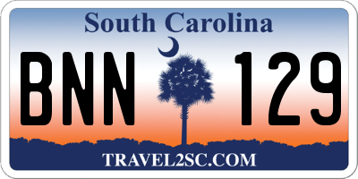 SC license plate BNN129