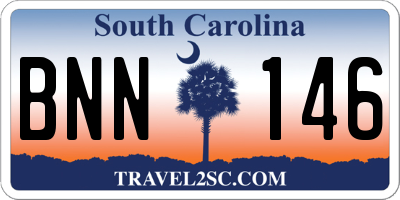 SC license plate BNN146