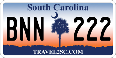 SC license plate BNN222