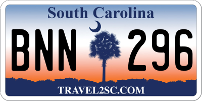 SC license plate BNN296
