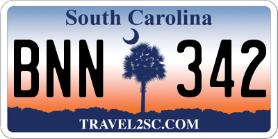 SC license plate BNN342