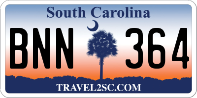 SC license plate BNN364