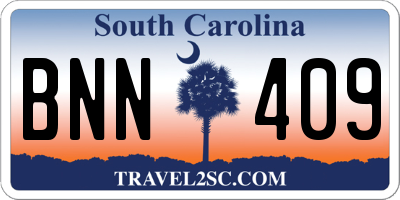 SC license plate BNN409