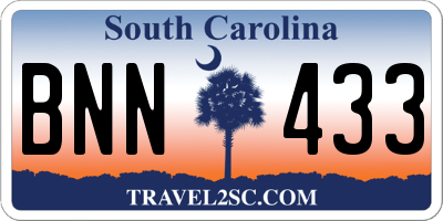 SC license plate BNN433