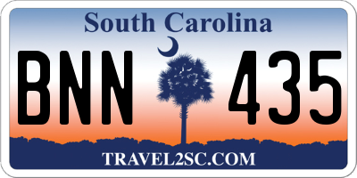 SC license plate BNN435