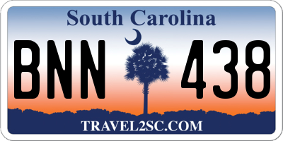 SC license plate BNN438