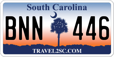 SC license plate BNN446