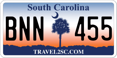 SC license plate BNN455