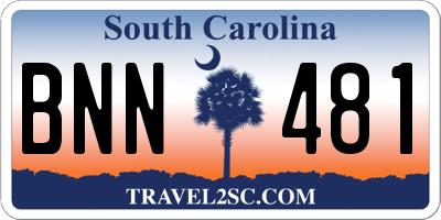 SC license plate BNN481
