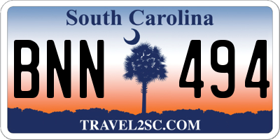 SC license plate BNN494