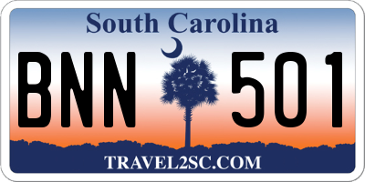SC license plate BNN501