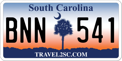 SC license plate BNN541