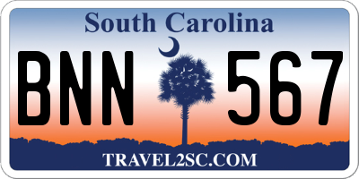 SC license plate BNN567