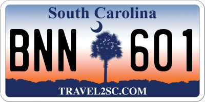 SC license plate BNN601