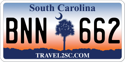 SC license plate BNN662