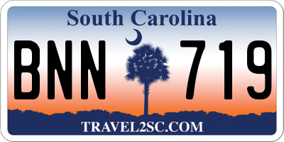 SC license plate BNN719