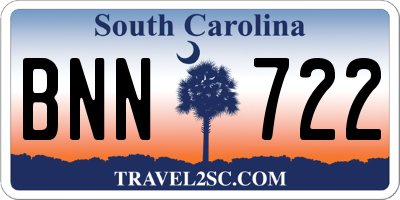 SC license plate BNN722