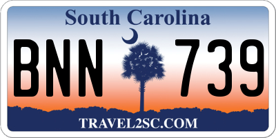 SC license plate BNN739