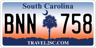 SC license plate BNN758