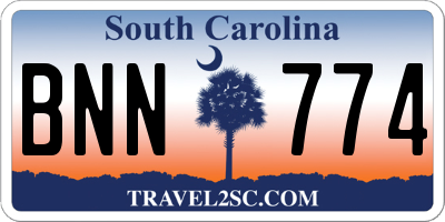 SC license plate BNN774