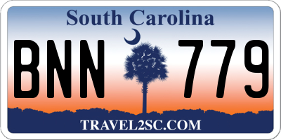 SC license plate BNN779