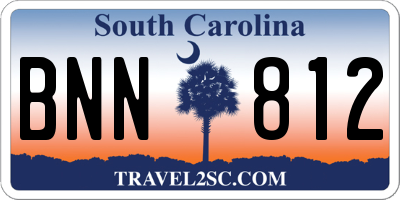 SC license plate BNN812