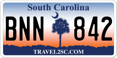 SC license plate BNN842