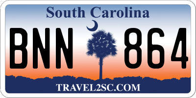 SC license plate BNN864