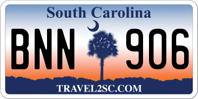 SC license plate BNN906