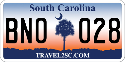 SC license plate BNO028