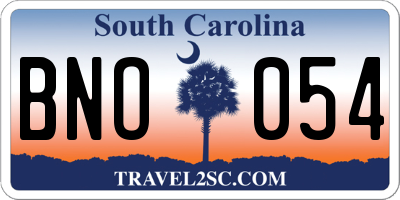 SC license plate BNO054