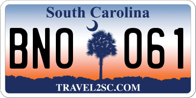SC license plate BNO061