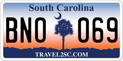 SC license plate BNO069
