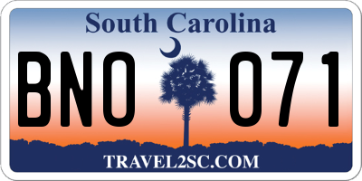 SC license plate BNO071